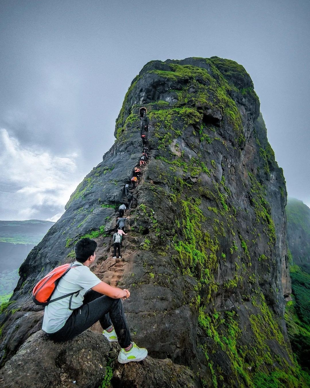 Harihar Fort rock cut staircase Nashik Sahyadri Maharashtra
